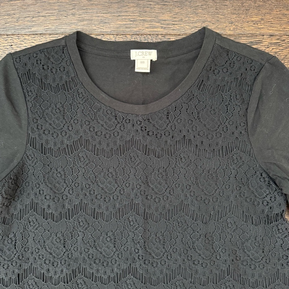 J. Crew Lace Front Black Shirt - Picture 3 of 5